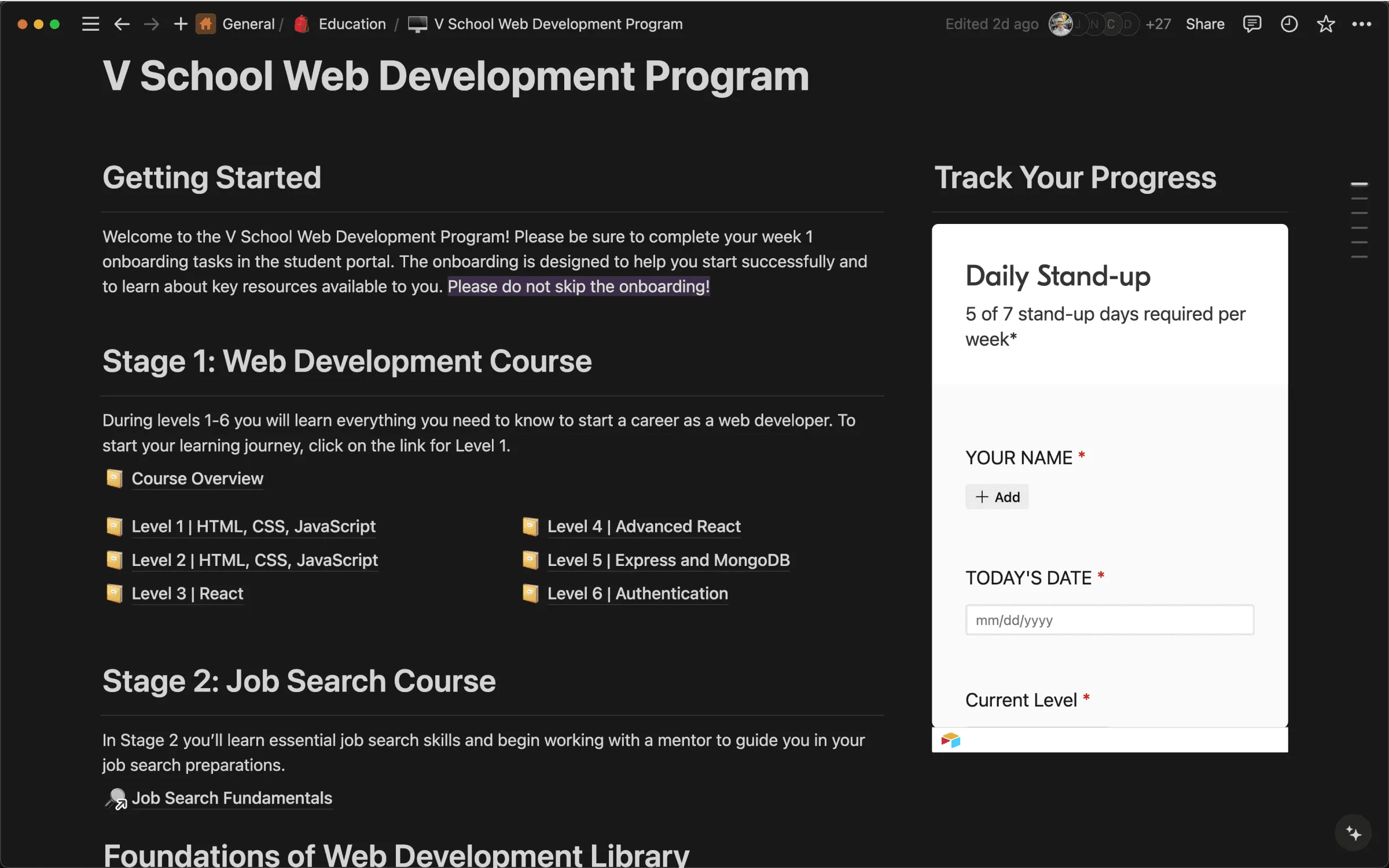 Track Your Progress added to course homepage for easier progress reporting